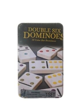 Dominoes Color Dot Set New in Storage Tin